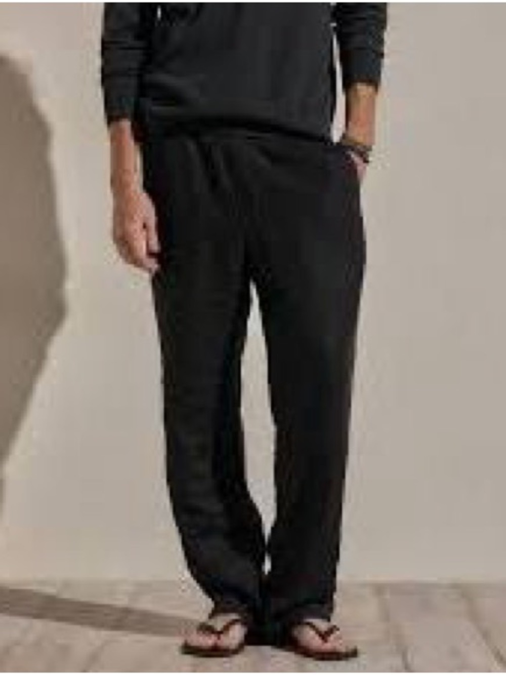 James Perse Men's Black Linen Blend Pants with Front Pockets 3 (L)